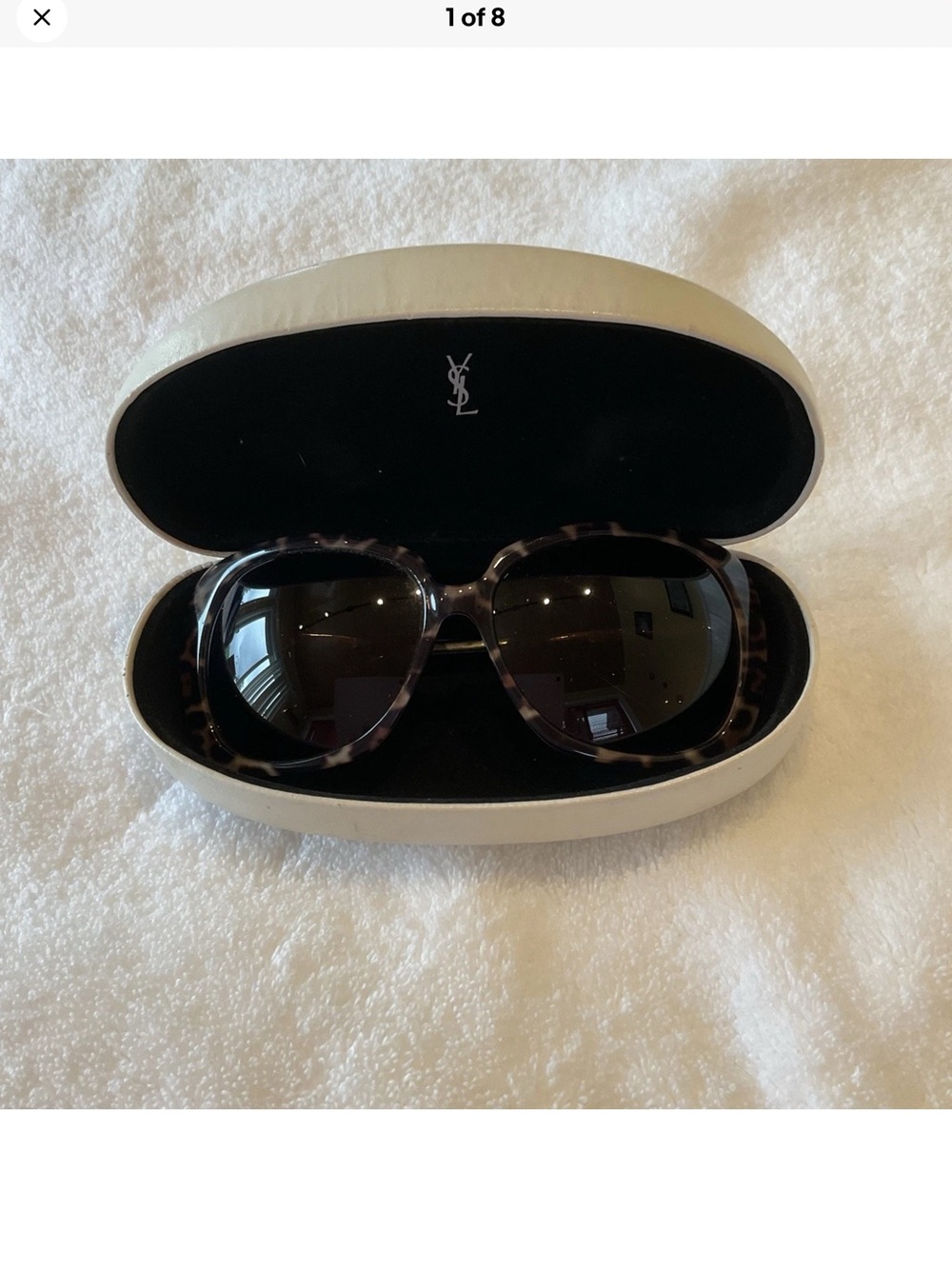 Yves Saint Laurent Tortoise Shell Round Sunglasses - Brown Lenses